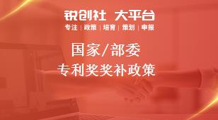 國(guó)家/部委專利獎(jiǎng)獎(jiǎng)補(bǔ)政策