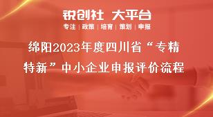 綿陽(yáng)2023年度四川省“專精特新”中小企業(yè)申報(bào)評(píng)價(jià)流程獎(jiǎng)補(bǔ)政策