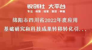綿陽市四川省2022年度應用基礎研究和科技成果轉(zhuǎn)移轉(zhuǎn)化引導計劃項目指南類別獎補政策